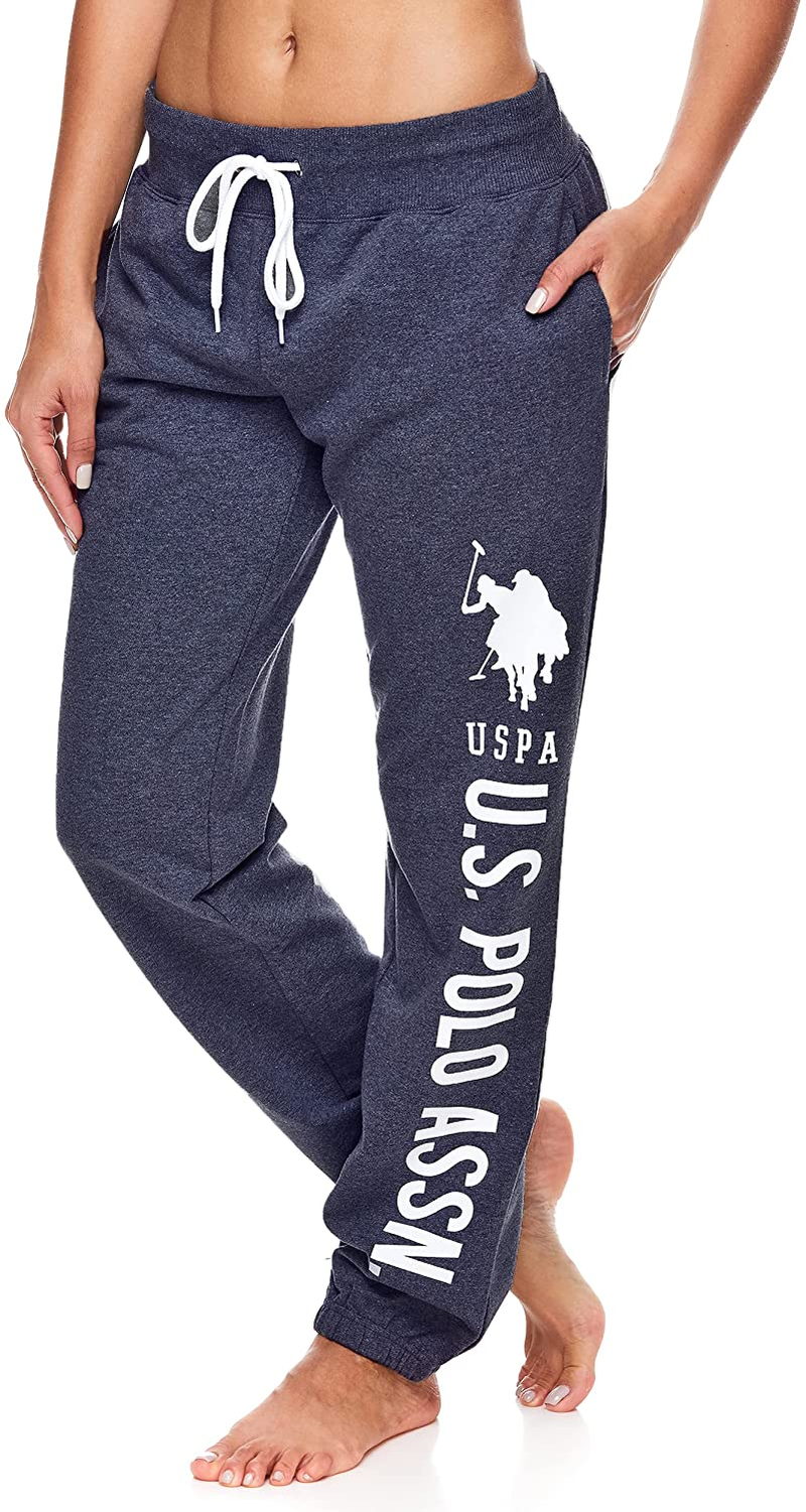 U.S. Polo Assn. Essentials Womens Sweatpants with Pockets - French Terry Jogger Sweats Apparel & Accessories > Clothing > Underwear & Socks > Underwear U.S. Polo Assn. Dark Navy Heather4 Small