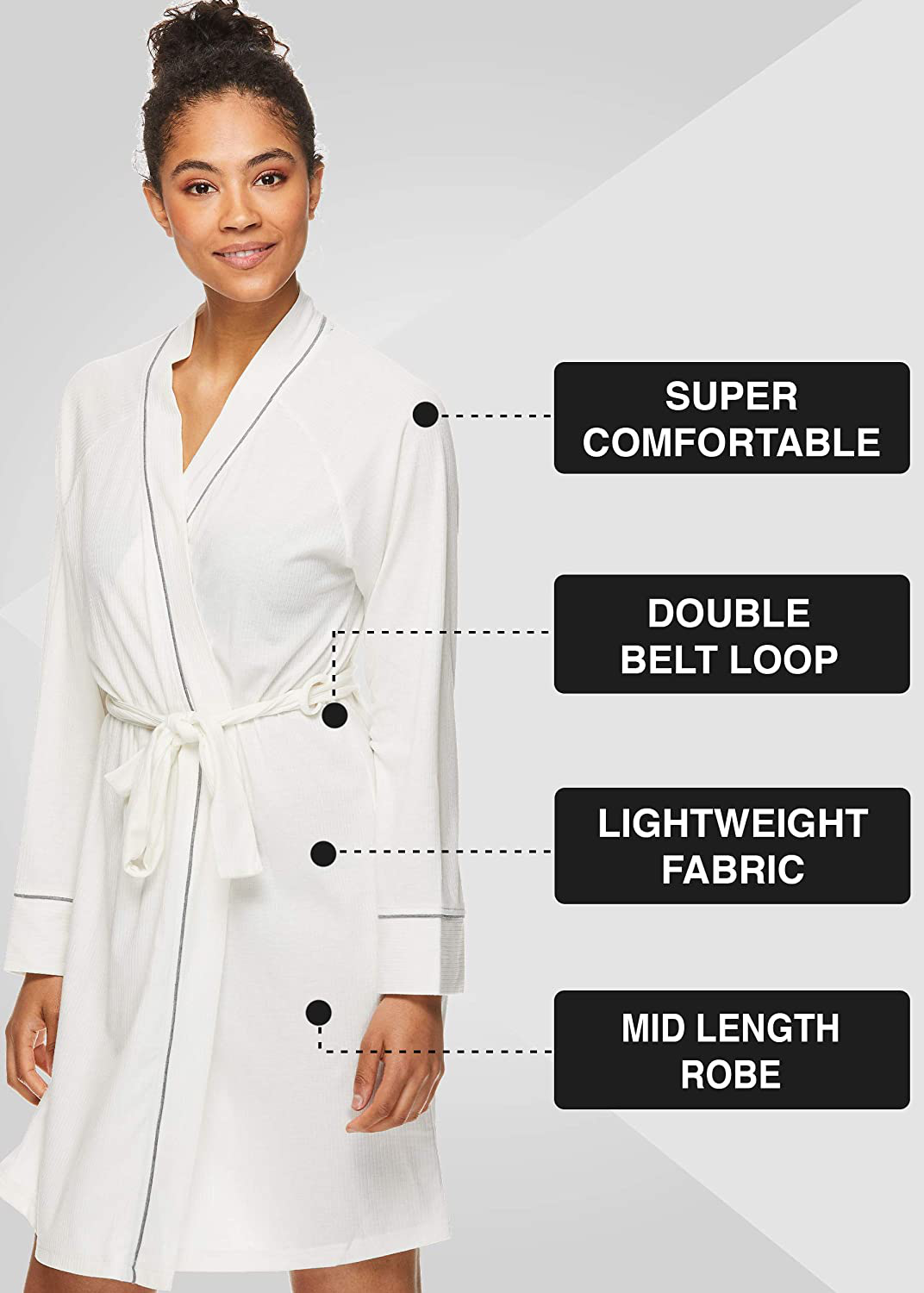 Tahari Womens Lightweight Short Robe Bathrobe Sleepwear Soft Loungewear S-XXL Apparel & Accessories > Clothing > Sleepwear & Loungewear > Robes TAHARI