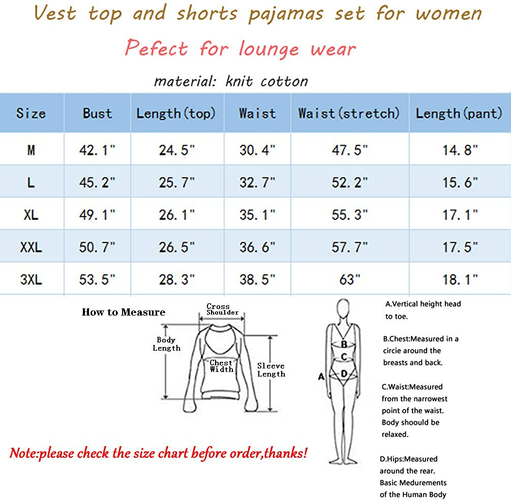 ENJOYNIGHT Women'S Cute Sleeveless Print Tee and Shorts Sleepwear Tank Top Pajama Set Apparel & Accessories > Clothing > Sleepwear & Loungewear Kylie Max