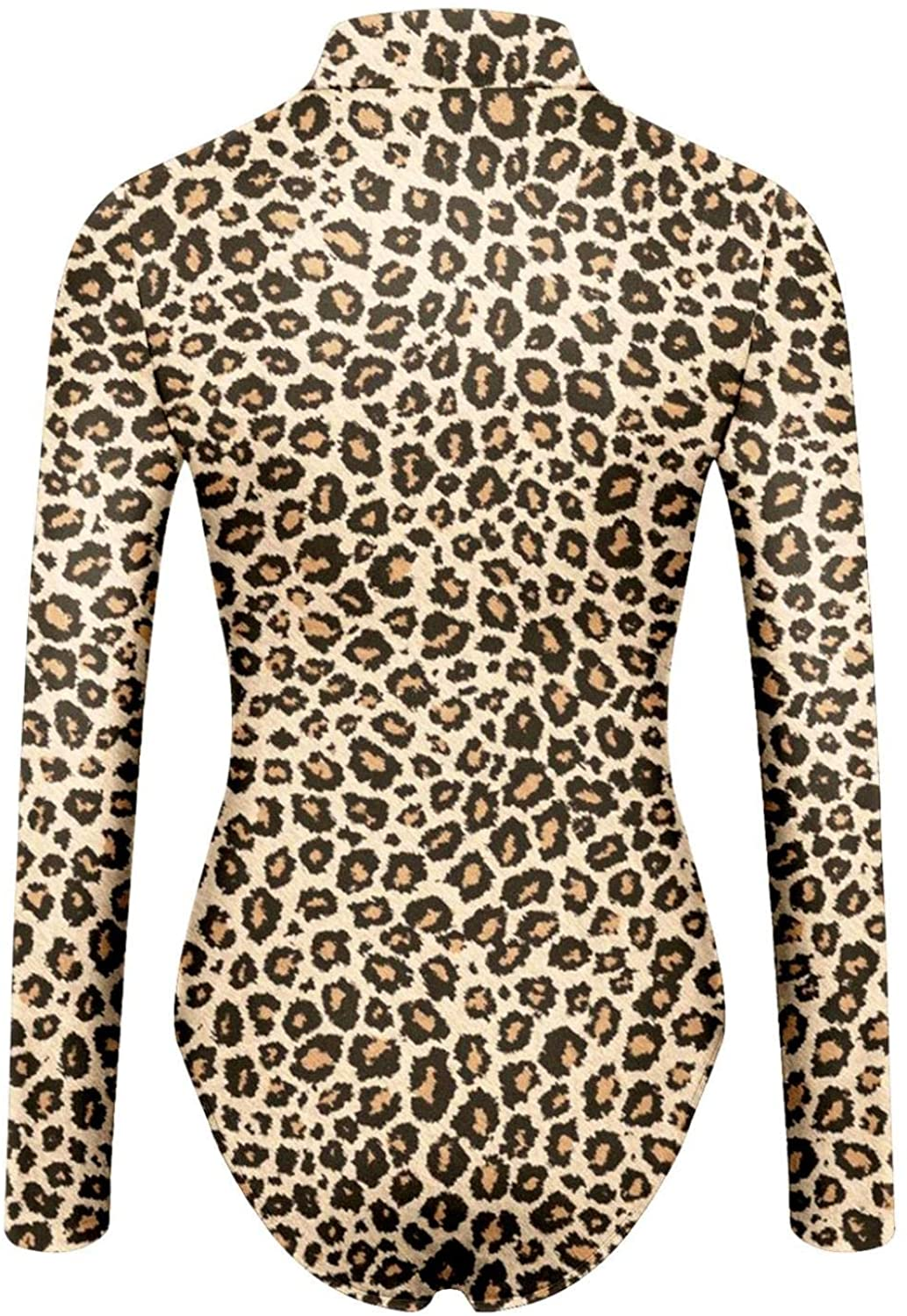 Burband Womens One Piece Playsuits Turtleneck Basic Bodysuit Sunflower High Neck Long Sleeve Slim Fit Leotard Rompers Apparel & Accessories > Clothing > Underwear & Socks > Shapewear Burband