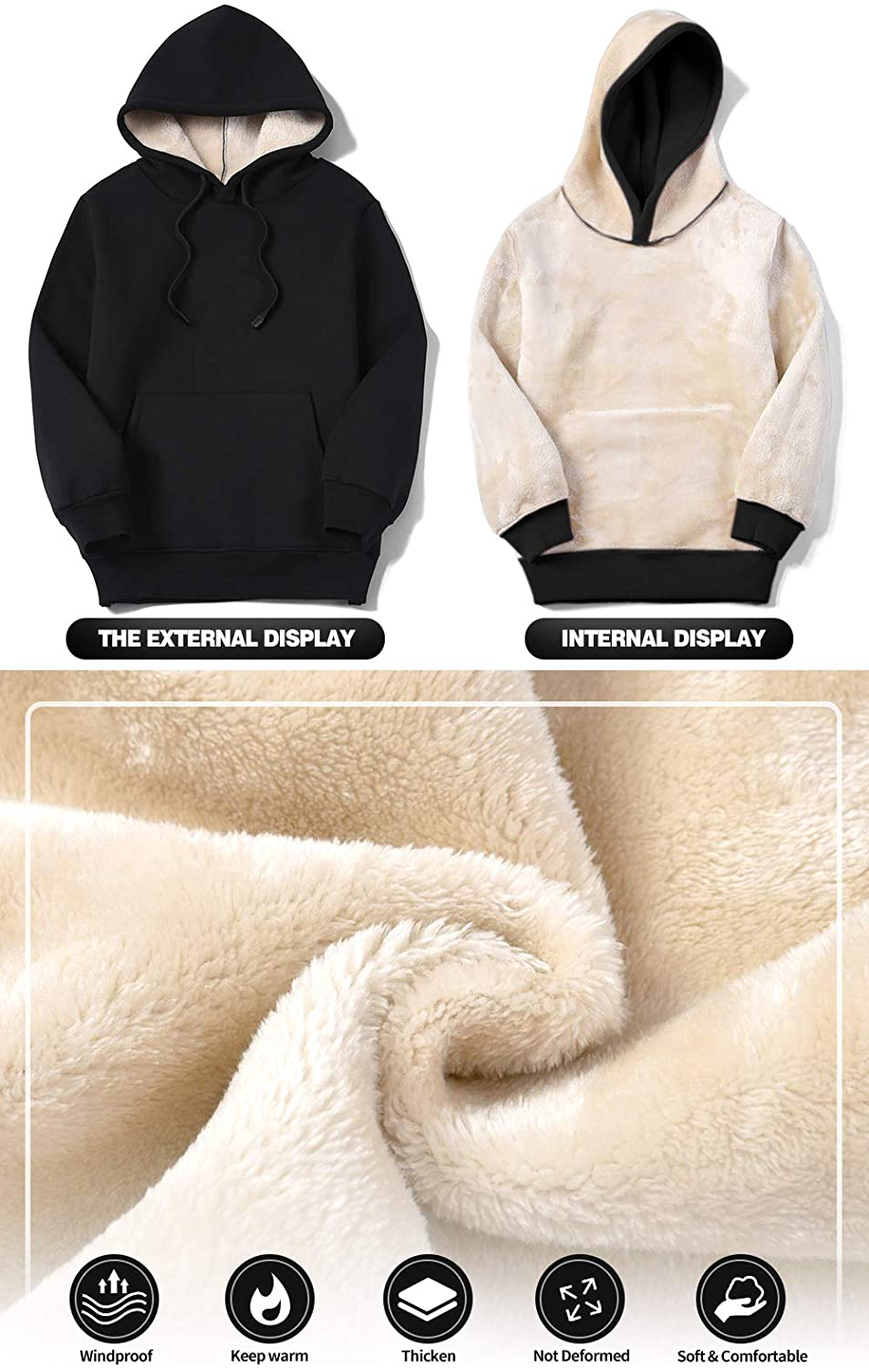 Theast Womens Winter Casual Warm Fleece Sherpa Lined Pullover Hooded Sweatshirt, Hoodies Sweatshirt for Women Apparel & Accessories > Clothing > Activewear Kylie Max