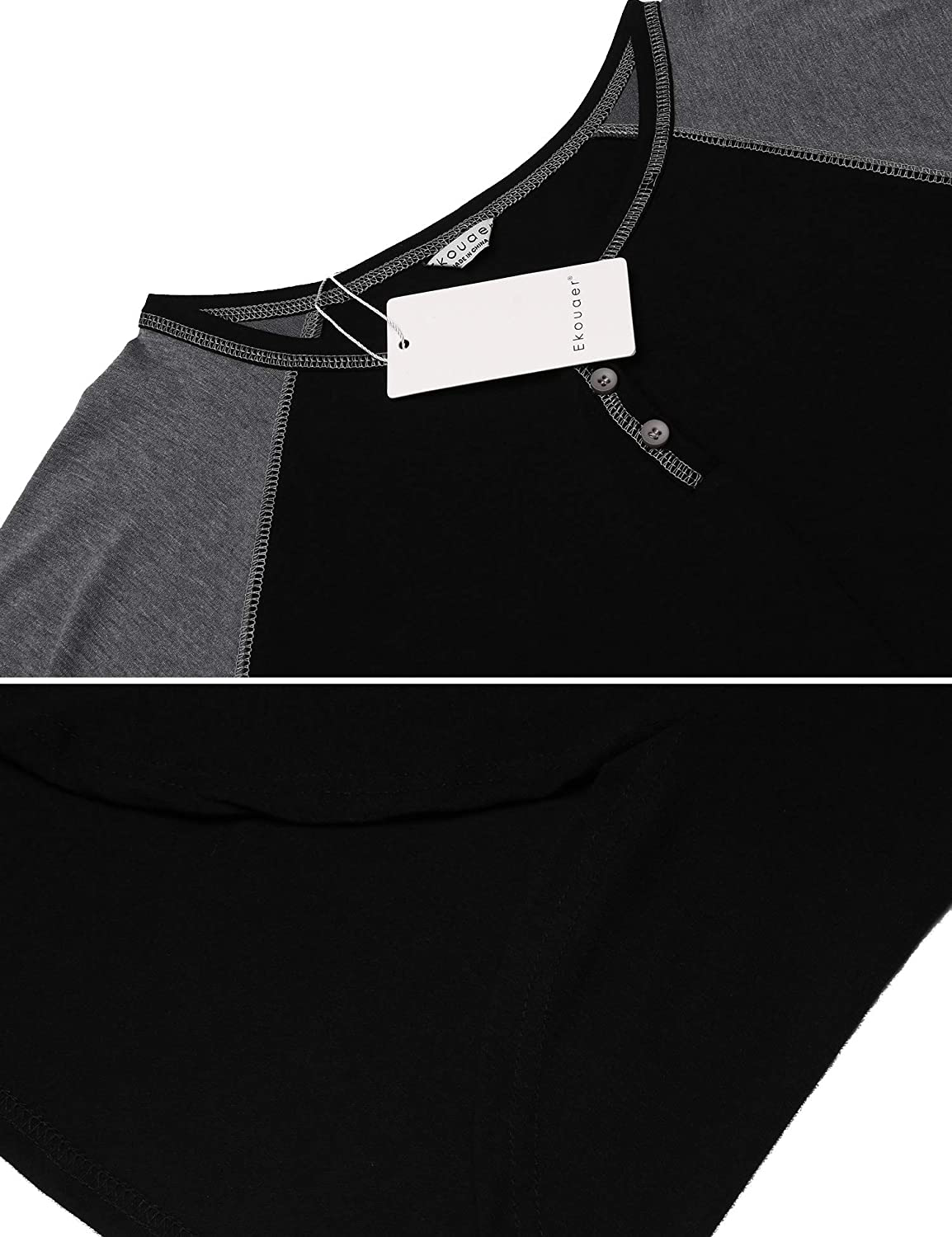 Ekouaer Sleepwear Men'S Nightshirt Short Sleeve Pajamas Comfy Big & Tall Henley Sleep Shirt M-XXXL Apparel & Accessories > Clothing > Sleepwear & Loungewear > Nightgowns Kylie Max