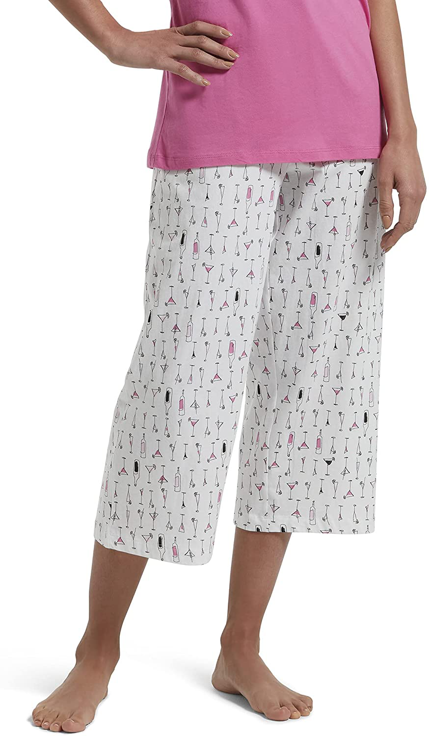 HUE Womens Printed Knit Capri Pajama Sleep Pant Apparel & Accessories > Clothing > Sleepwear & Loungewear > Pajamas Kylie Max