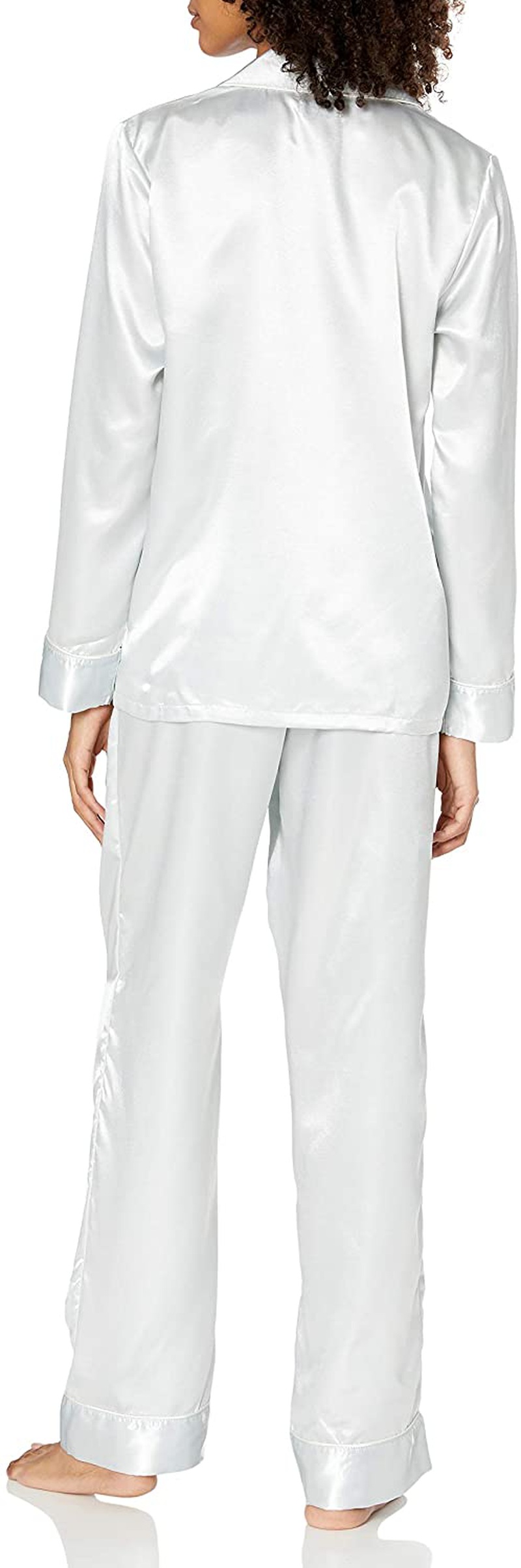 Mae Women's Satin Notch Collar Pajama Set Apparel & Accessories > Clothing > Sleepwear & Loungewear > Pajamas Mae