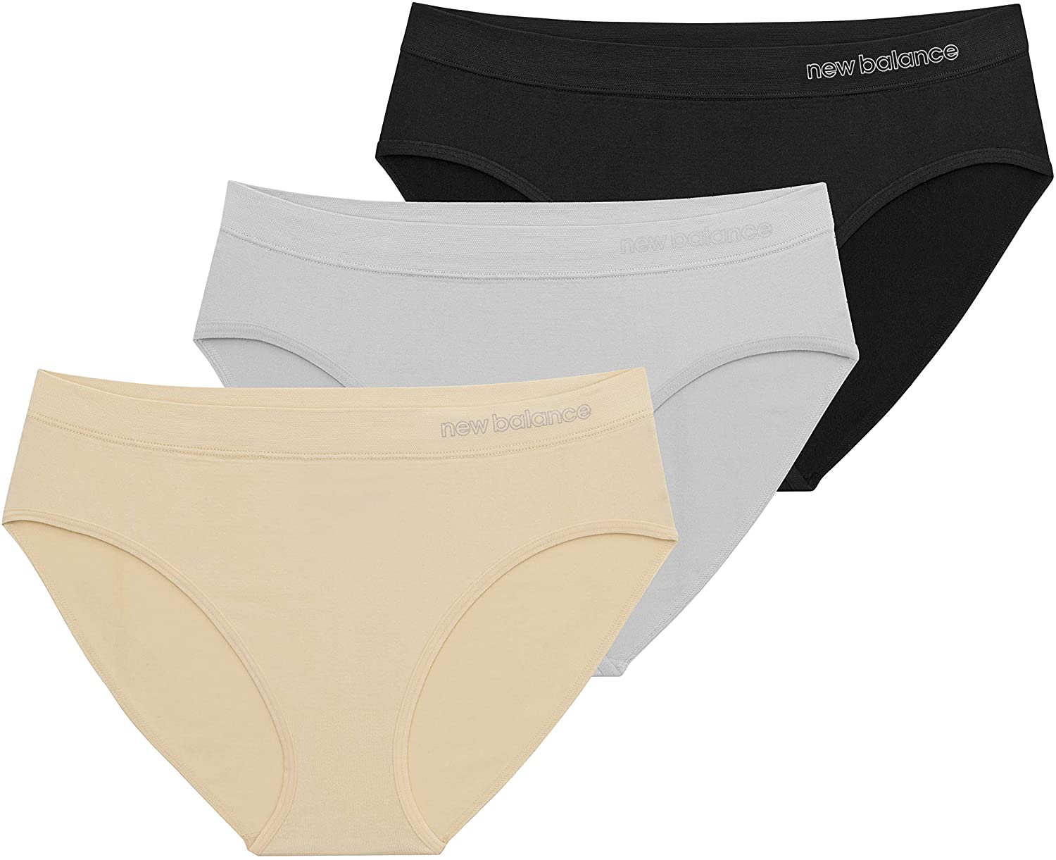 New Balance Women'S Ultra Comfort Performance Seamless Hipsters, 3-Pack of Underwear Apparel & Accessories > Clothing > Underwear & Socks > Underwear New Balance Nude/Black/Hirise Medium