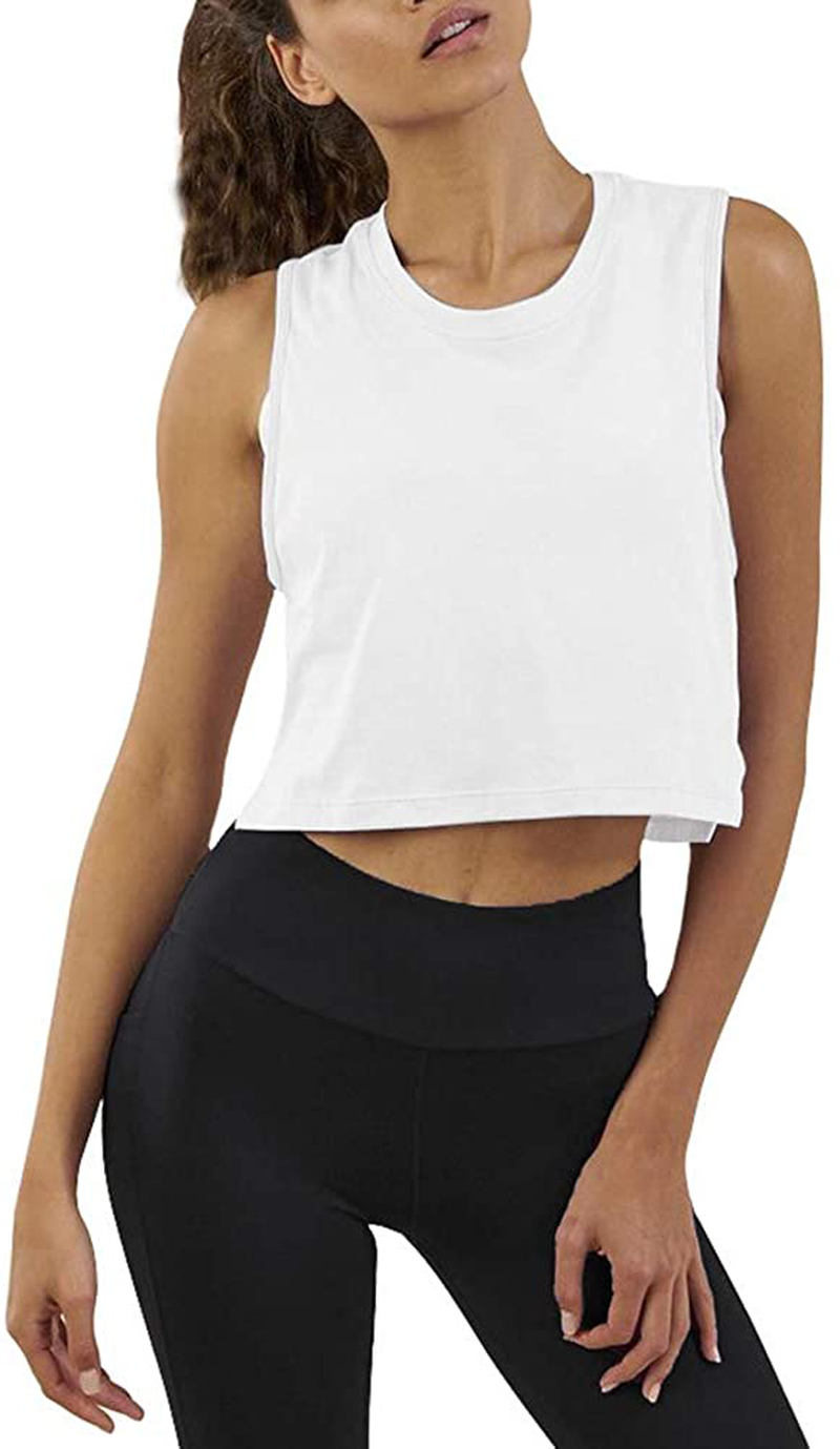 Mippo Crop Top Workout Shirts for Women Cute Sheer Mesh Back Athletic Tanks Muscle Tee Apparel & Accessories > Clothing > Activewear Kylie Max