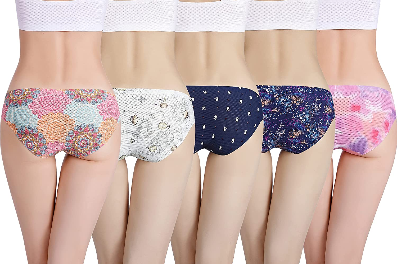 Kingfung Womens Seamless Underwear Sexy Stretch Bikini Panties Low Rise Hipster Ladies Soft Cheeky XS-XL Apparel & Accessories > Clothing > Underwear & Socks > Underwear Kingfung