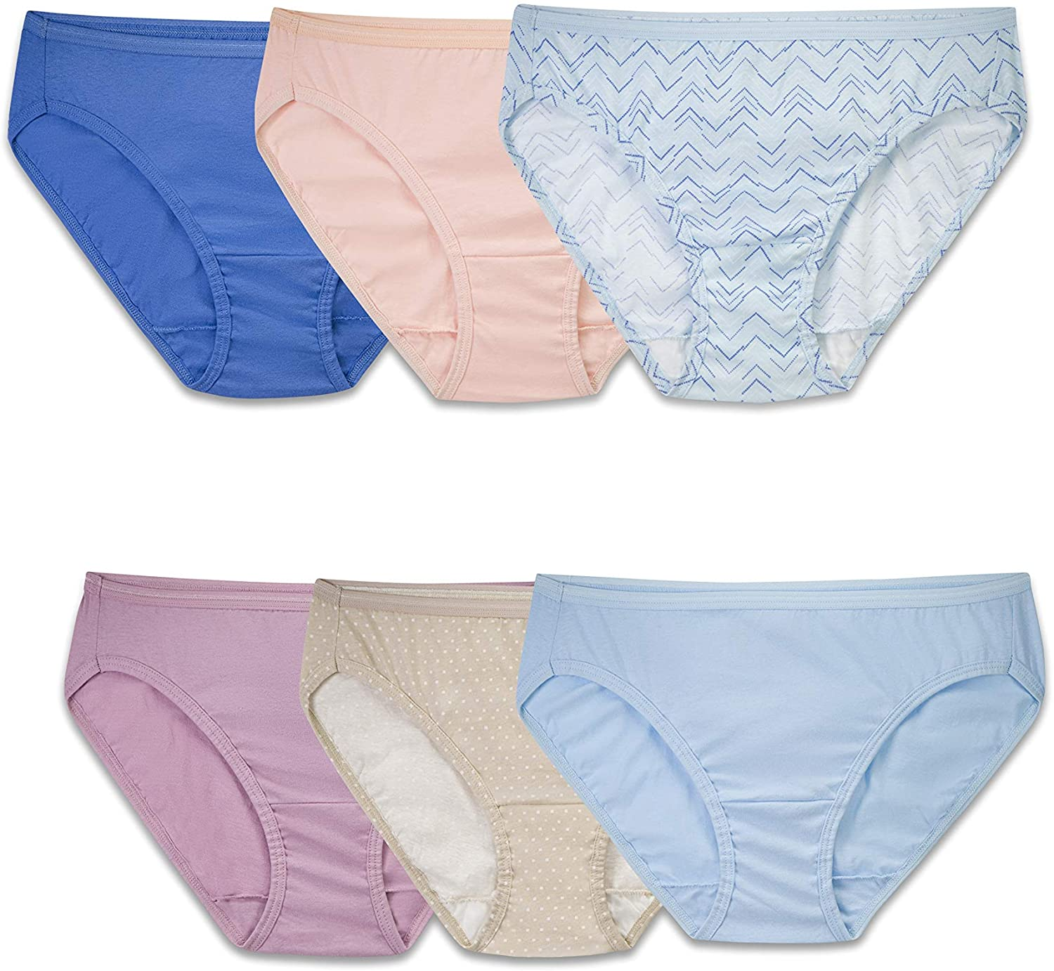 Fruit of the Loom Women'S Tag Free Cotton Bikini Panties Apparel & Accessories > Clothing > Underwear & Socks > Underwear Fruit of the Loom 6 Pack - Assorted Colors 7