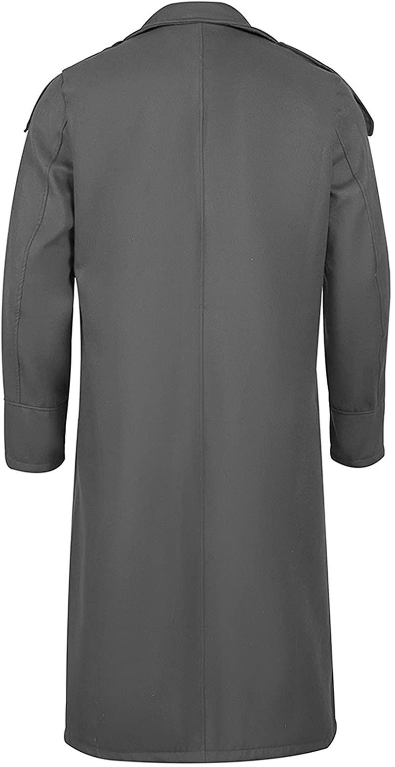 Merthy Mens Winter Warm French Woolen Trench Coats Long Sleeved Turn-Down Collar Double Breasted Business Long Pea Coat Apparel & Accessories > Clothing > Underwear & Socks > Shapewear Merthy