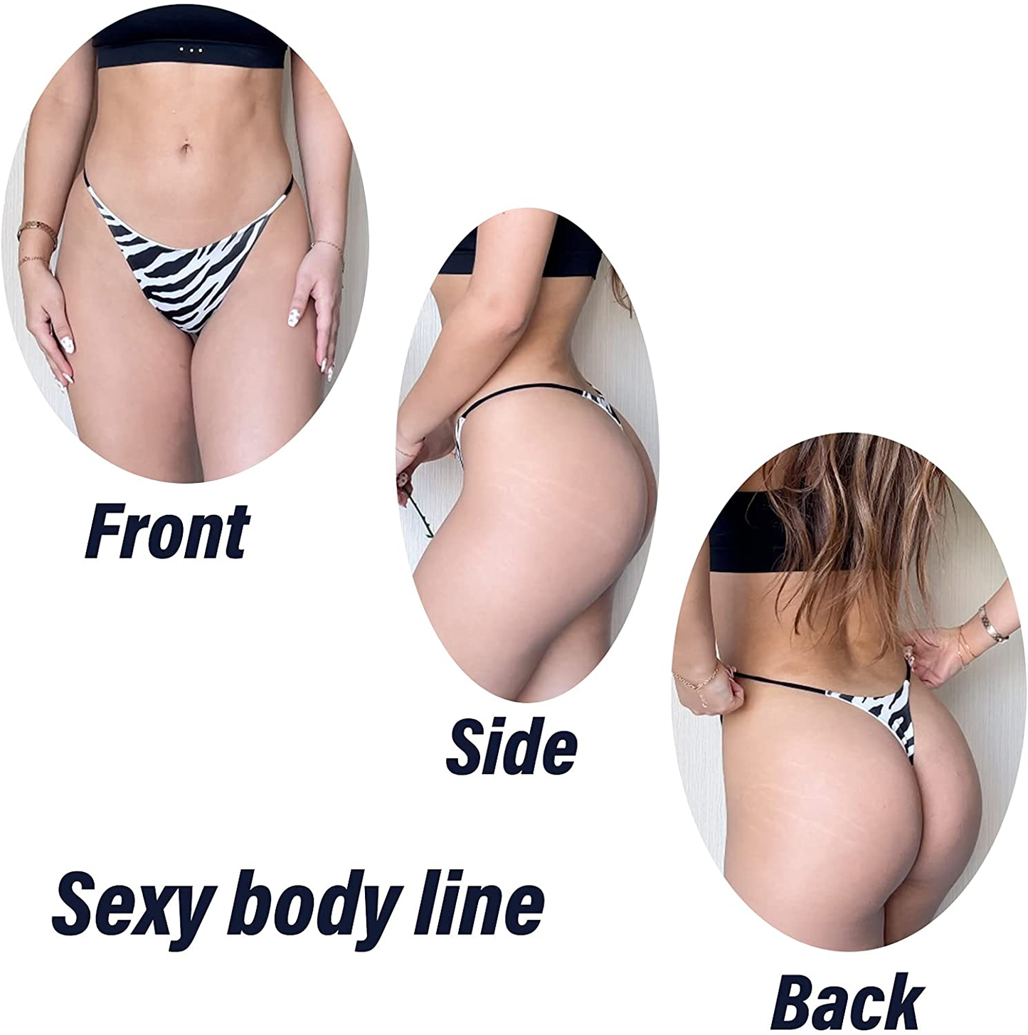Cotton Thongs for Women Sexy Seamless Woman G String Panties 3 Pack Set Apparel & Accessories > Clothing > Underwear & Socks > Underwear KYLIE MAX