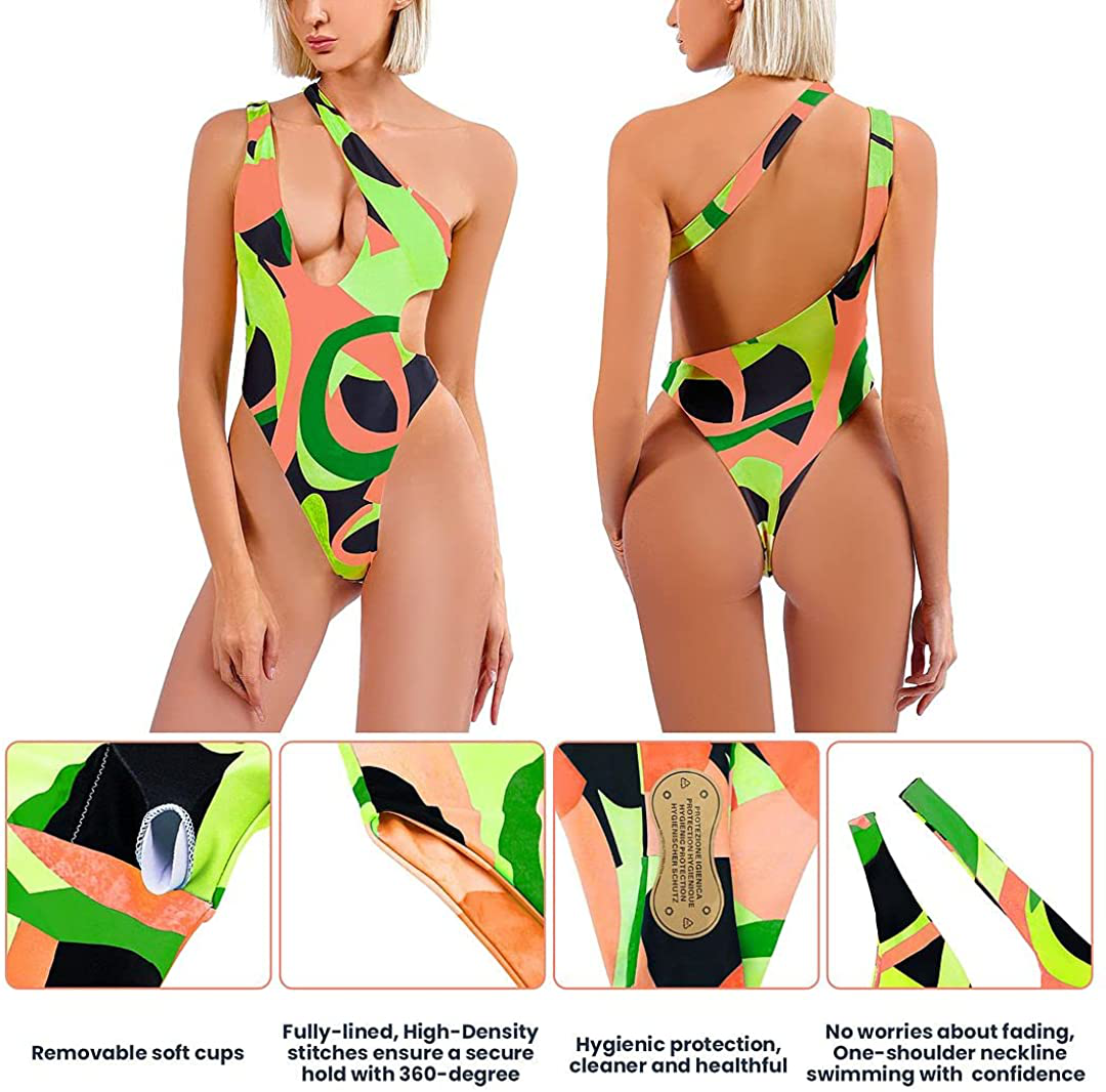Sexy Women'S One Piece Swimsuits One Shoulder Brazilian Bathing Suits Tummy Control Swimwear Monokini Sets for Women Apparel & Accessories > Clothing > Swimwear Kylie Max
