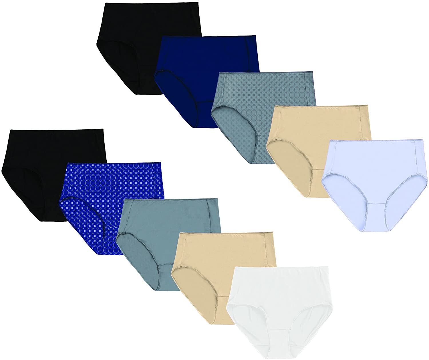 Hanes Women'S Cool Comfort Microfiber Brief Underwear, 10-Pack Apparel & Accessories > Clothing > Underwear & Socks > Underwear Hanes 10 Pack - Assorted 2 7