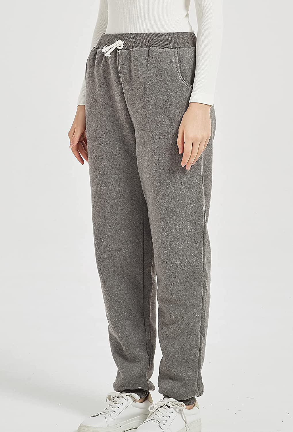 Flygo Women'S Winter Warm Fleece Joggers Pants Sherpa Lined Athletic Active Sweatpants Apparel & Accessories > Clothing > Activewear Kylie Max