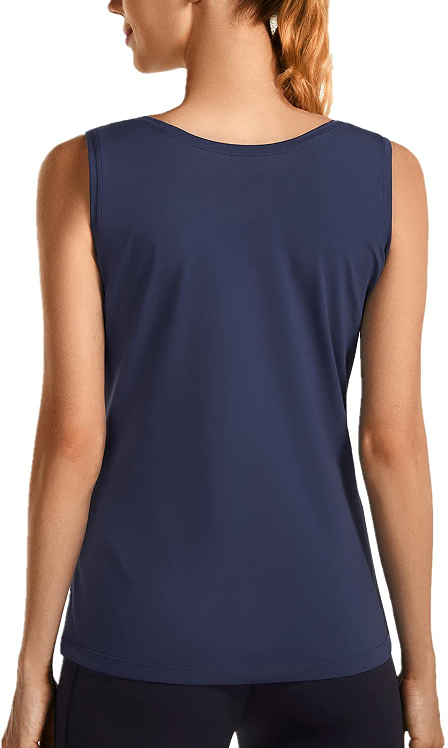 BALEAF Women'S Wide Strap Cotton Workout Tank Tops Yoga Crewneck Sleeveless Shirts Apparel & Accessories > Clothing > Activewear Kylie Max
