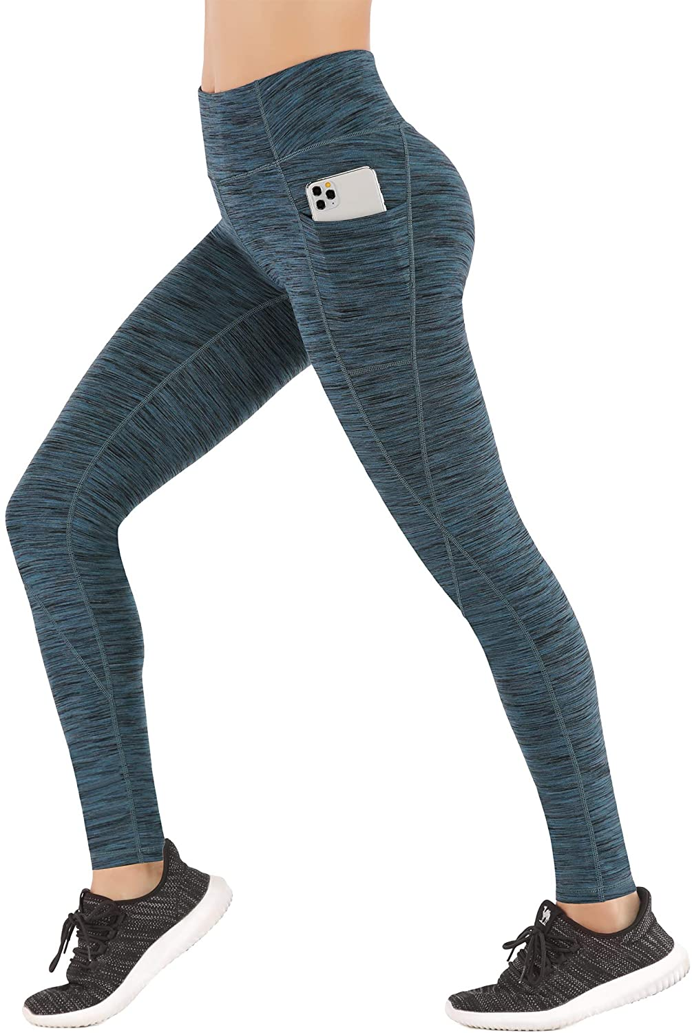 Heathyoga Yoga Pants for Women with Pockets High Waisted Leggings with Pockets for Women Workout Leggings for Women Apparel & Accessories > Clothing > Underwear & Socks > Shapewear Heathyoga Space Dye Dark Blue Small