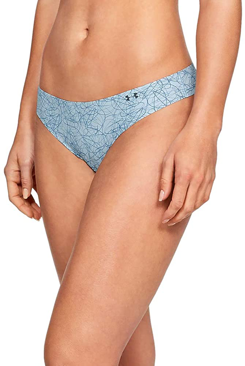 Under Armour Women's Thong Printed Underwear, 3-Pack Apparel & Accessories > Clothing > Underwear & Socks > Underwear Under Armour Mod Gray (011)/Coded Blue X-Large