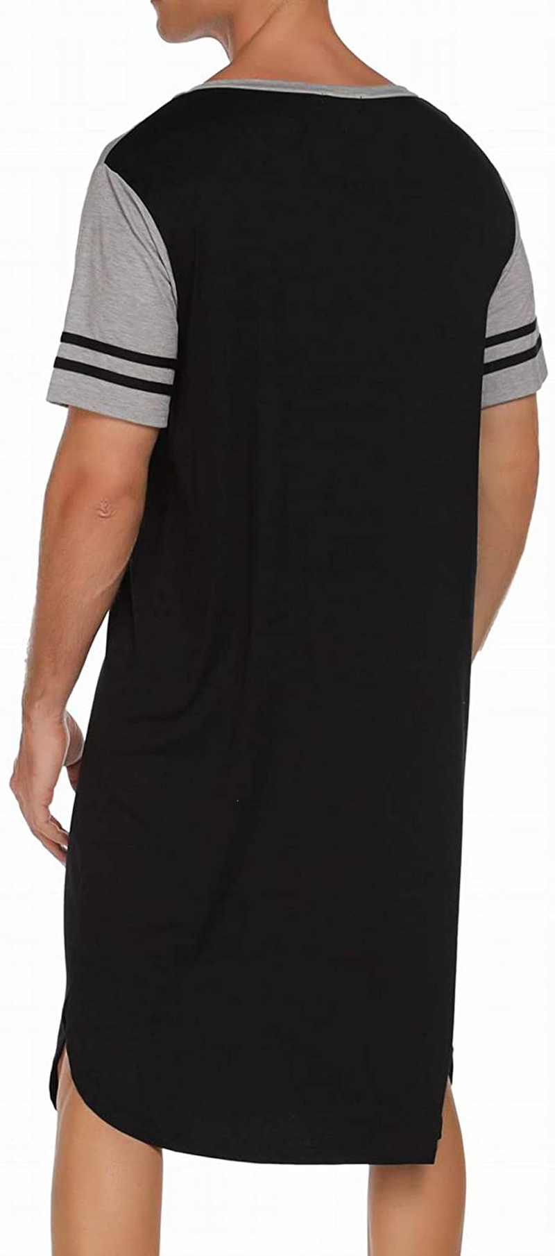 Ekouaer Nightgowns Mens V Neck Long Sleeve Sleepwear Big&Tall Pajama Sleeping Wear Loungewear Nightshirts M-XXXL Apparel & Accessories > Clothing > Sleepwear & Loungewear > Nightgowns Kylie Max
