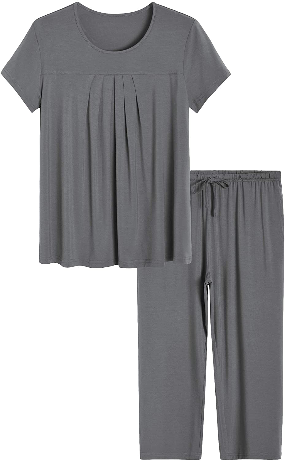 Latuza Women’S Pleated Loungewear Top and Capris Pajamas Set Apparel & Accessories > Clothing > Sleepwear & Loungewear > Pajamas Kylie Max