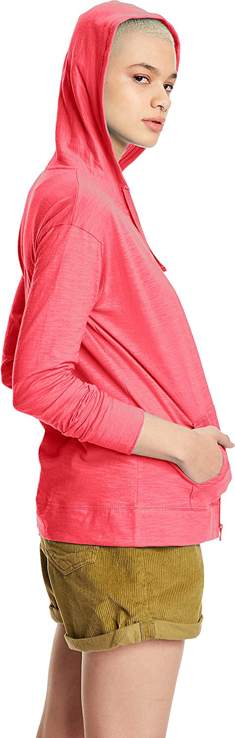 Hanes Women'S Slub Jersey Hoodie Apparel & Accessories > Clothing > Activewear Kylie Max