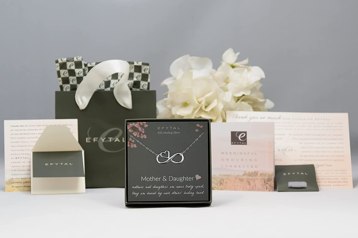 EFYTAL Mom Gifts, 925 Sterling Silver Infinity with Heart Necklace for Mother & Daughter, Mom Necklaces for Women, Best Birthday Gift Ideas, Pendant Mother's Day Jewelry For Her, Mothers Day Arts & Entertainment > Party & Celebration > Gift Giving EFYTAL