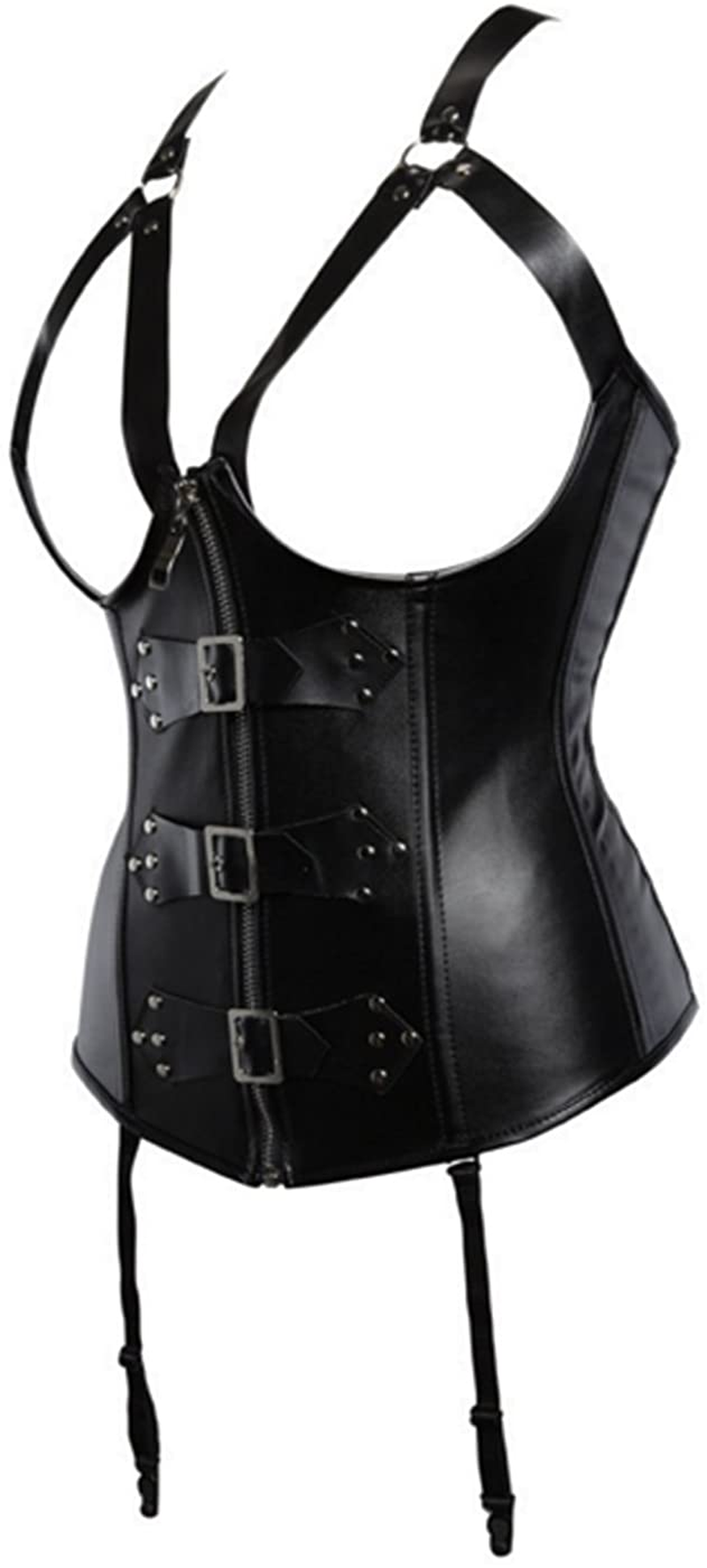 Blidece Women'S Fashion PU Leather Halter Shoulder Straps Underbust Corset Top Apparel & Accessories > Clothing > Underwear & Socks > Lingerie Blidece
