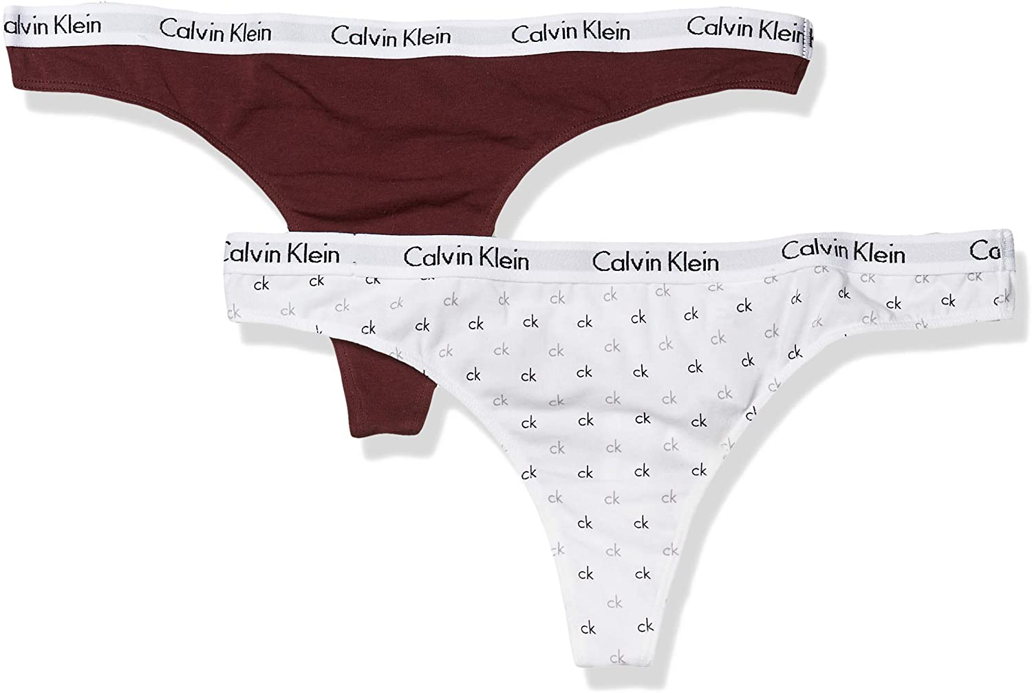 Calvin Klein Women's Carousel Logo Cotton Thong Panty Apparel & Accessories > Clothing > Underwear & Socks > Underwear Calvin Klein Black/Aerial 2 Large