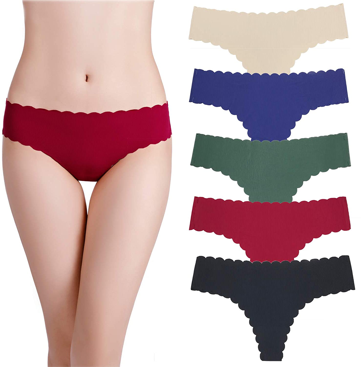 Wetopkim Women Seamless Thongs Panties Cotton Breathable Stretch T-back Color Briefs Underwear Apparel & Accessories > Clothing > Underwear & Socks > Underwear Wetopkim