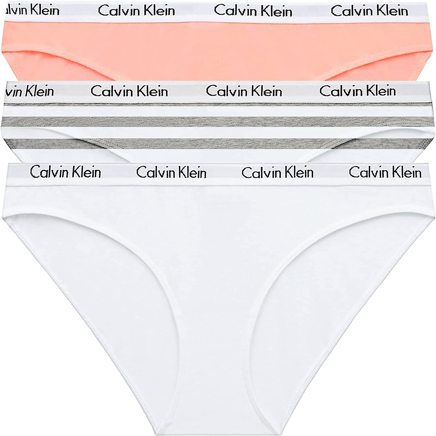 Calvin Klein Women'S Carousel Logo Cotton Bikini Panty Apparel & Accessories > Clothing > Underwear & Socks > Underwear Calvin Klein Mellow Orange/White/Rainer Stripe/Grey Heather 3 Small