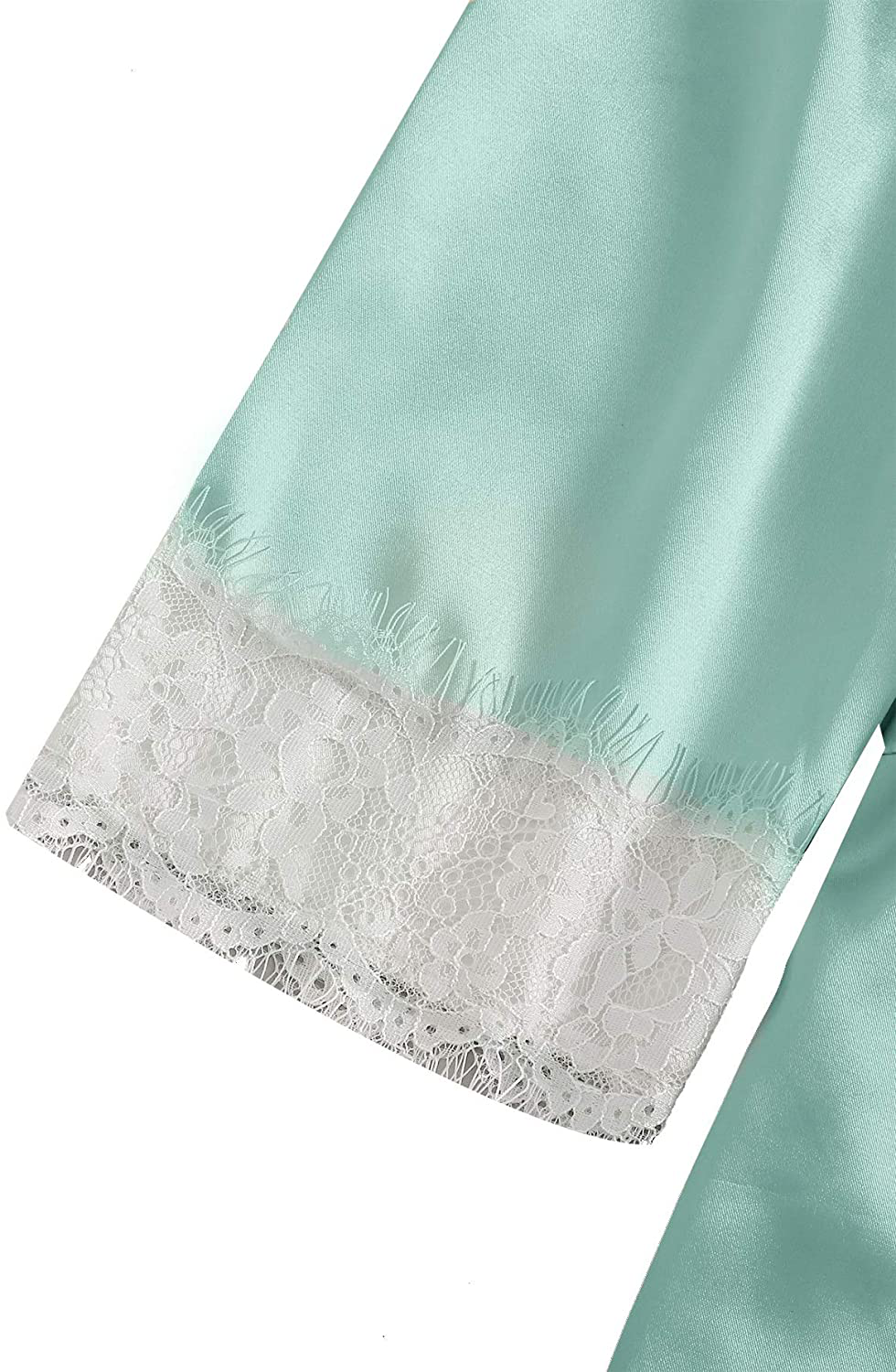 SOLY HUX Women'S Sleepwear 4Pcs Floral Lace Trim Satin Cami Pajama Set with Robe Apparel & Accessories > Clothing > Sleepwear & Loungewear Kylie Max