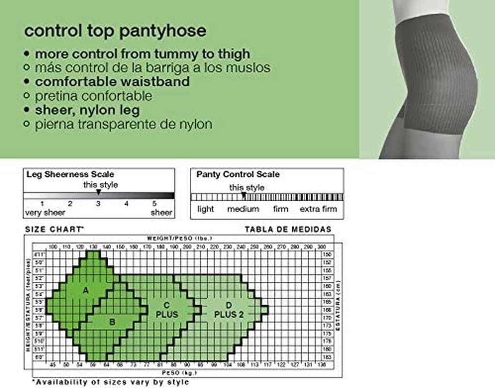 No Nonsense Women'S Control Top Pantyhose Apparel & Accessories > Clothing > Underwear & Socks > Shapewear KYLIE MAX