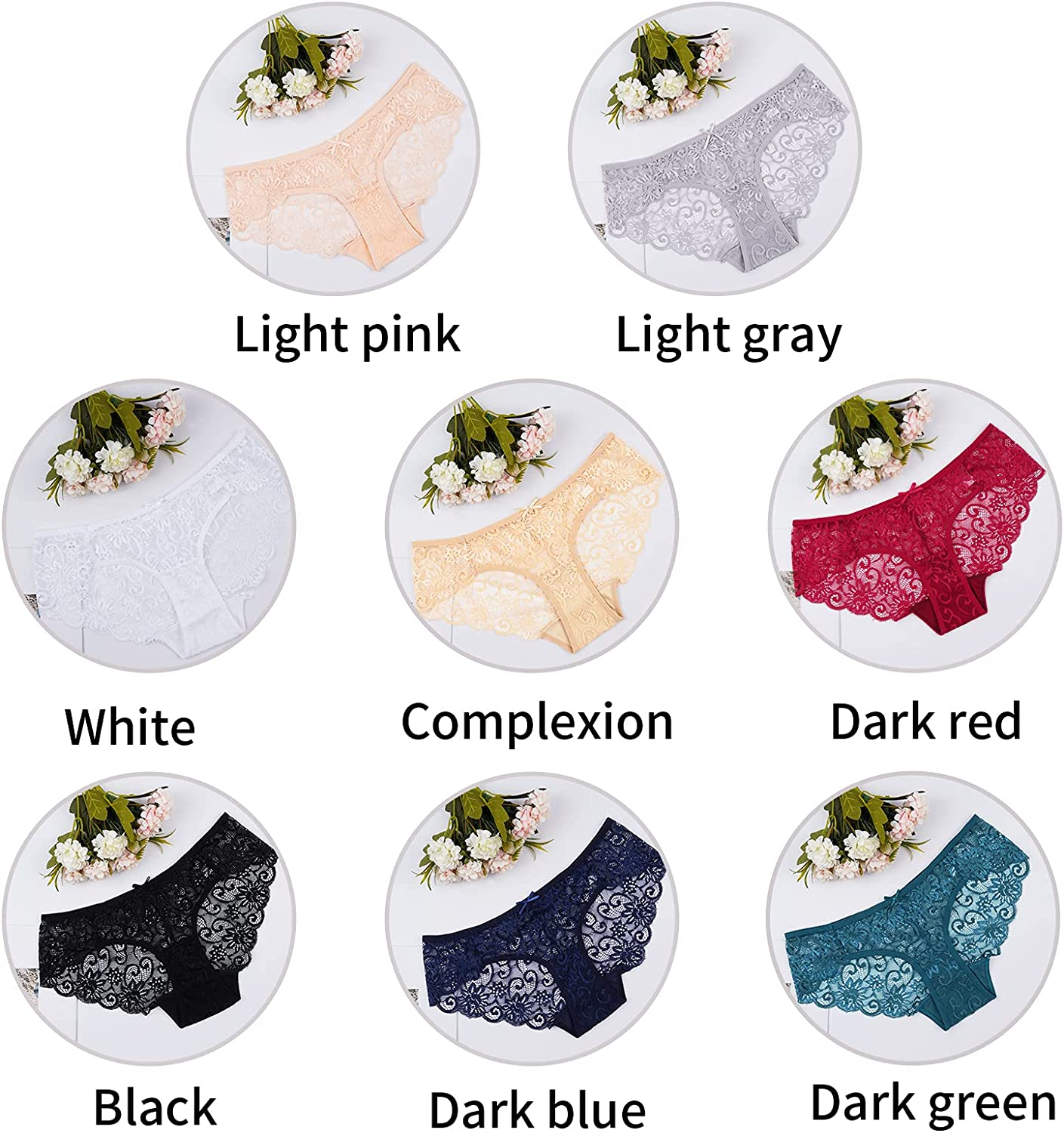 Sunm Boutique Womens Underwear Invisible Seamless Bikini Lace Underwear Half Back Coverage Panties Apparel & Accessories > Clothing > Underwear & Socks > Underwear Sunm Boutique