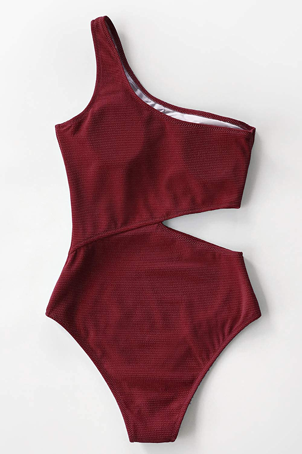 CUPSHE Women'S One Piece Swimsuit One Shoulder Cut Out Ribbed Swimwear Bathing Suits Apparel & Accessories > Clothing > Swimwear Kylie Max