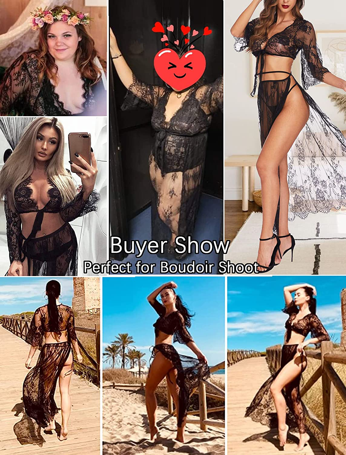 Avidlove Lingerie Set for Women Lace Babydoll Sexy Chemise See through Lingerie with Long Skirt Apparel & Accessories > Clothing > Underwear & Socks > Lingerie Kylie Max