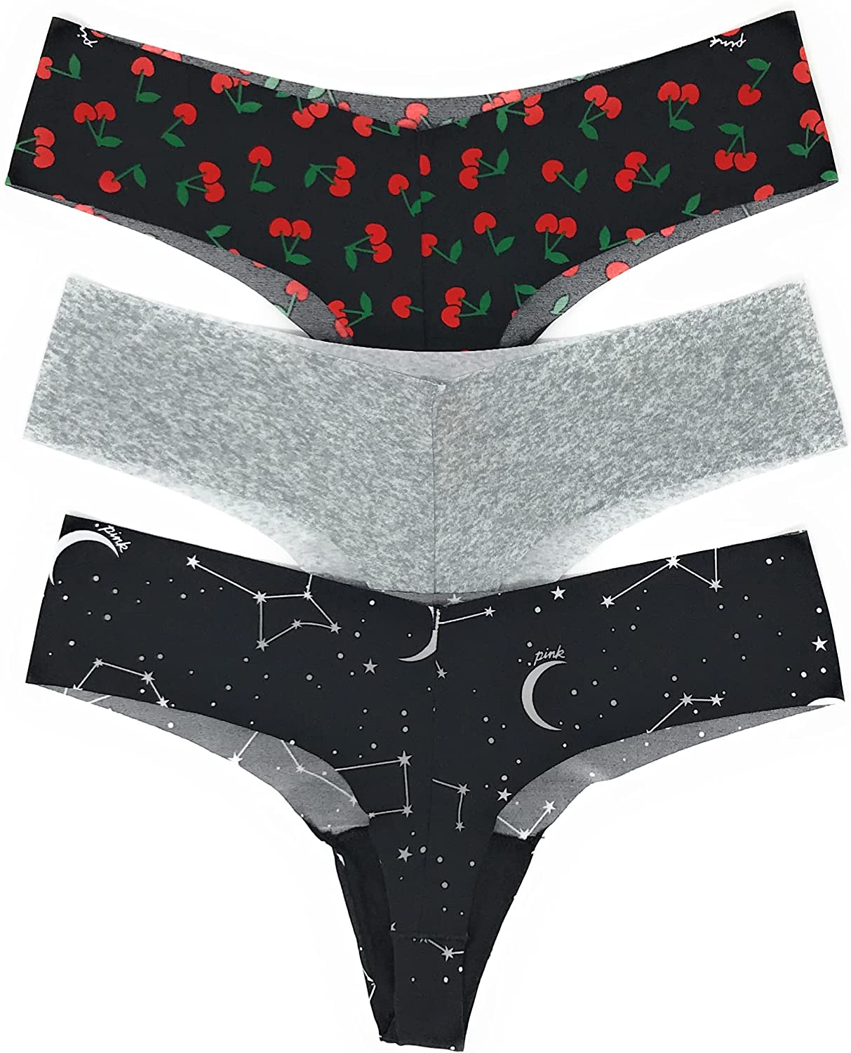 Victoria's Secret PINK Thong Panty Set of 3 Apparel & Accessories > Clothing > Underwear & Socks > Underwear Victoria's Secret