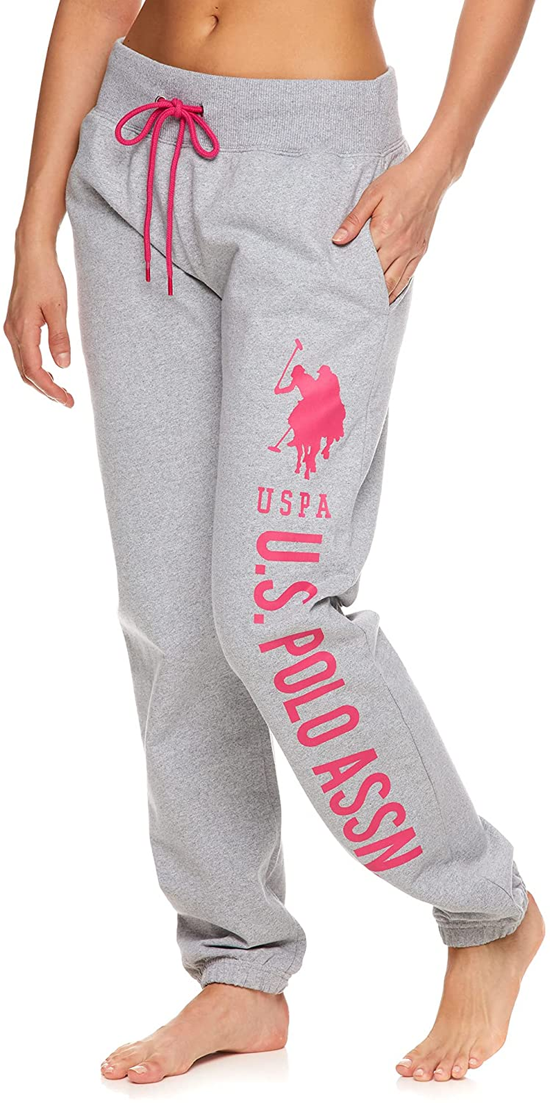 U.S. Polo Assn. Essentials Womens Sweatpants with Pockets - French Terry Jogger Sweats Apparel & Accessories > Clothing > Underwear & Socks > Underwear U.S. Polo Assn. Heather Gray4 Medium