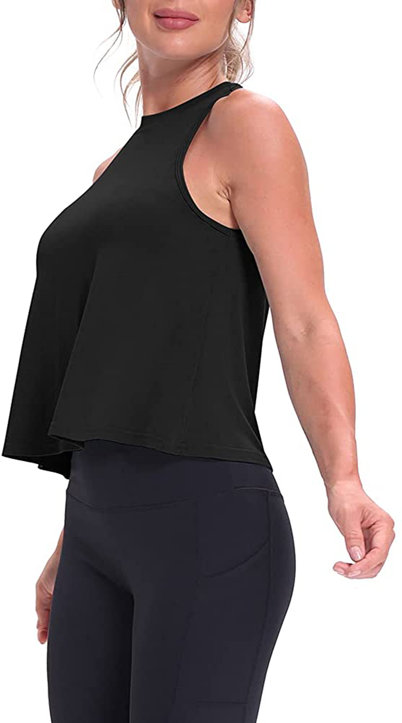 Mippo Crop Tops for Women Womens Workout Tops Flowy Cropped Tank Tops Athletic Shirts Apparel & Accessories > Clothing > Activewear Kylie Max