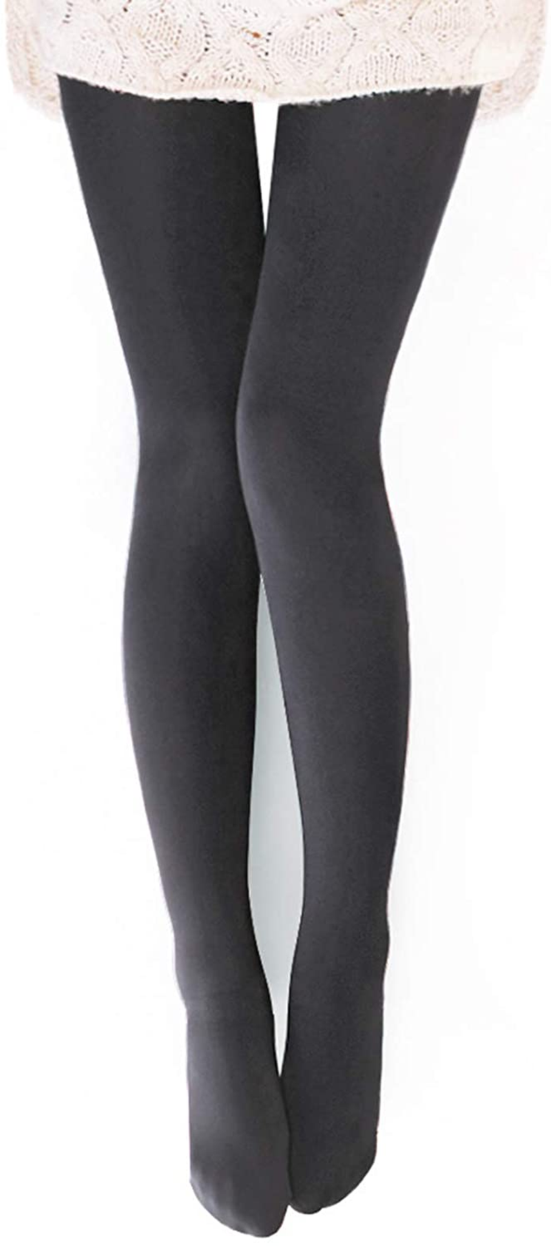 VERO MONTE Womens Opaque Warm Fleece Lined Tights Warm Winter Thermal Tights Apparel & Accessories > Clothing > Underwear & Socks > Shapewear VERO MONTE One(1) Pair (Dark Grey) Large-X-Large