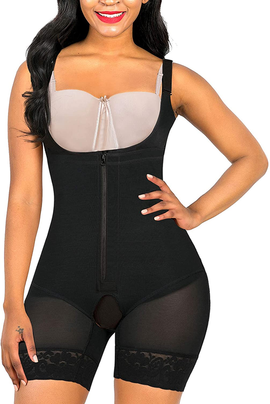 SHAPERX Shapewear for Women Tummy Control Fajas Full Body Shaper Butt Lifter Thigh Slimmer Shorts Apparel & Accessories > Clothing > Underwear & Socks > Shapewear SHAPERX Black X-Small
