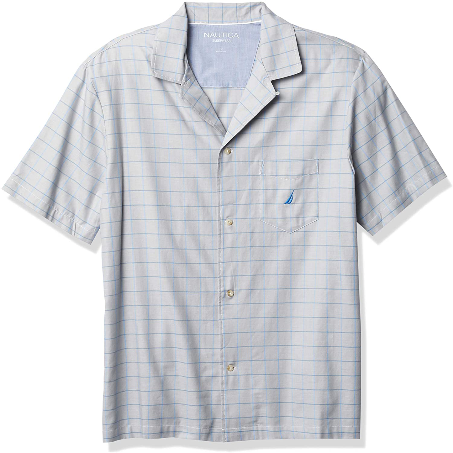 Nautica Men'S Short Sleeve 100% Cotton Soft Woven Button down Pajama Top Apparel & Accessories > Clothing > Sleepwear & Loungewear > Pajamas Kylie Max