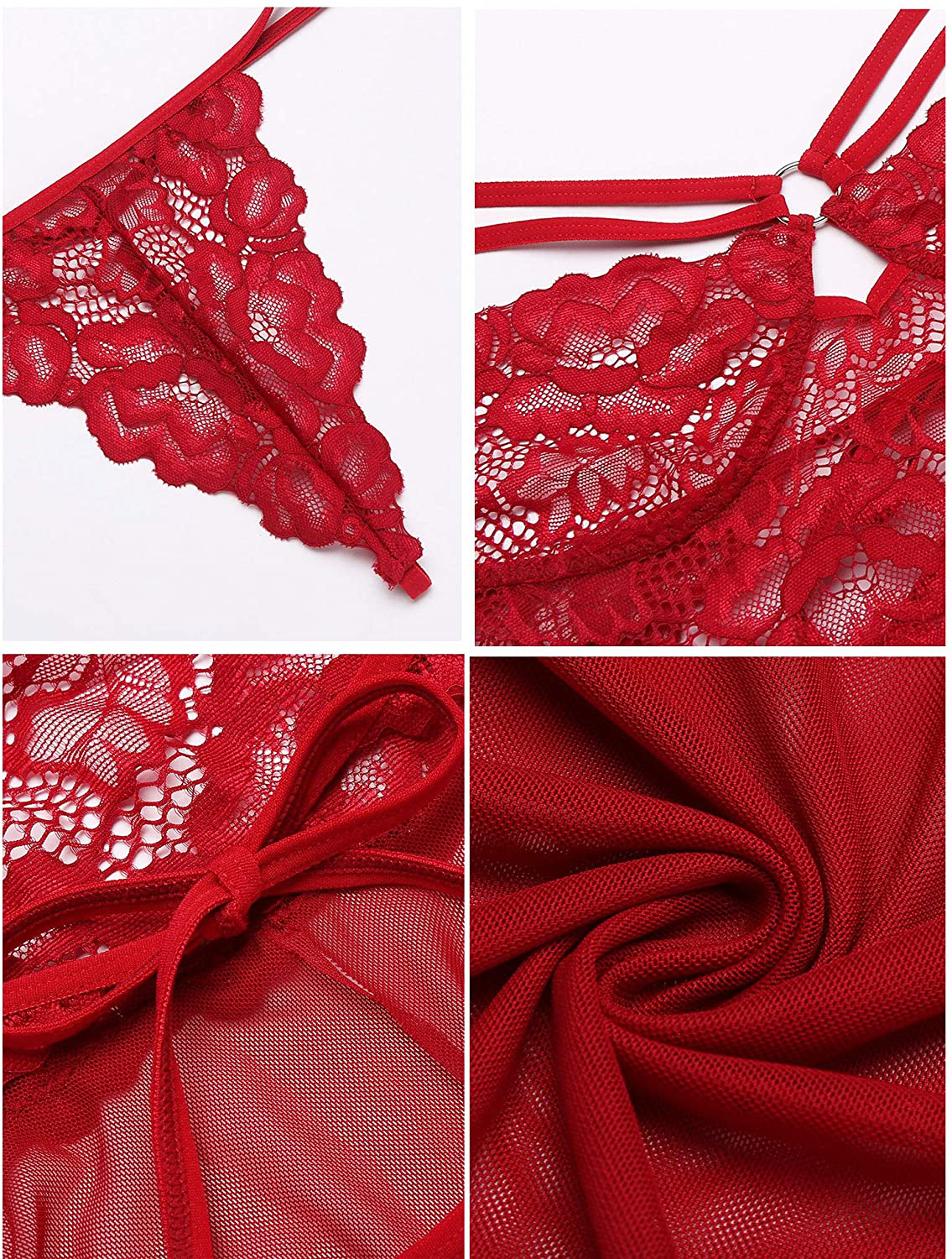 Ekouaer Women Sexy Lingerie Babydoll Lace Nightgown Mesh Chemise Boudoir Nighty White Apparel & Accessories > Clothing > Underwear & Socks > Lingerie Kylie Max