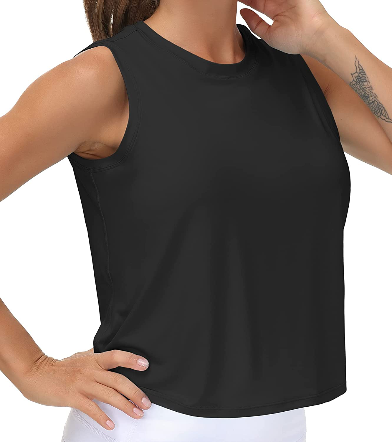 Ice Silk Workout Tops for Women Quick Dry Muscle Gym Running Shirts Sleeveless Flowy Yoga Tank Tops Apparel & Accessories > Clothing > Activewear Kylie Max