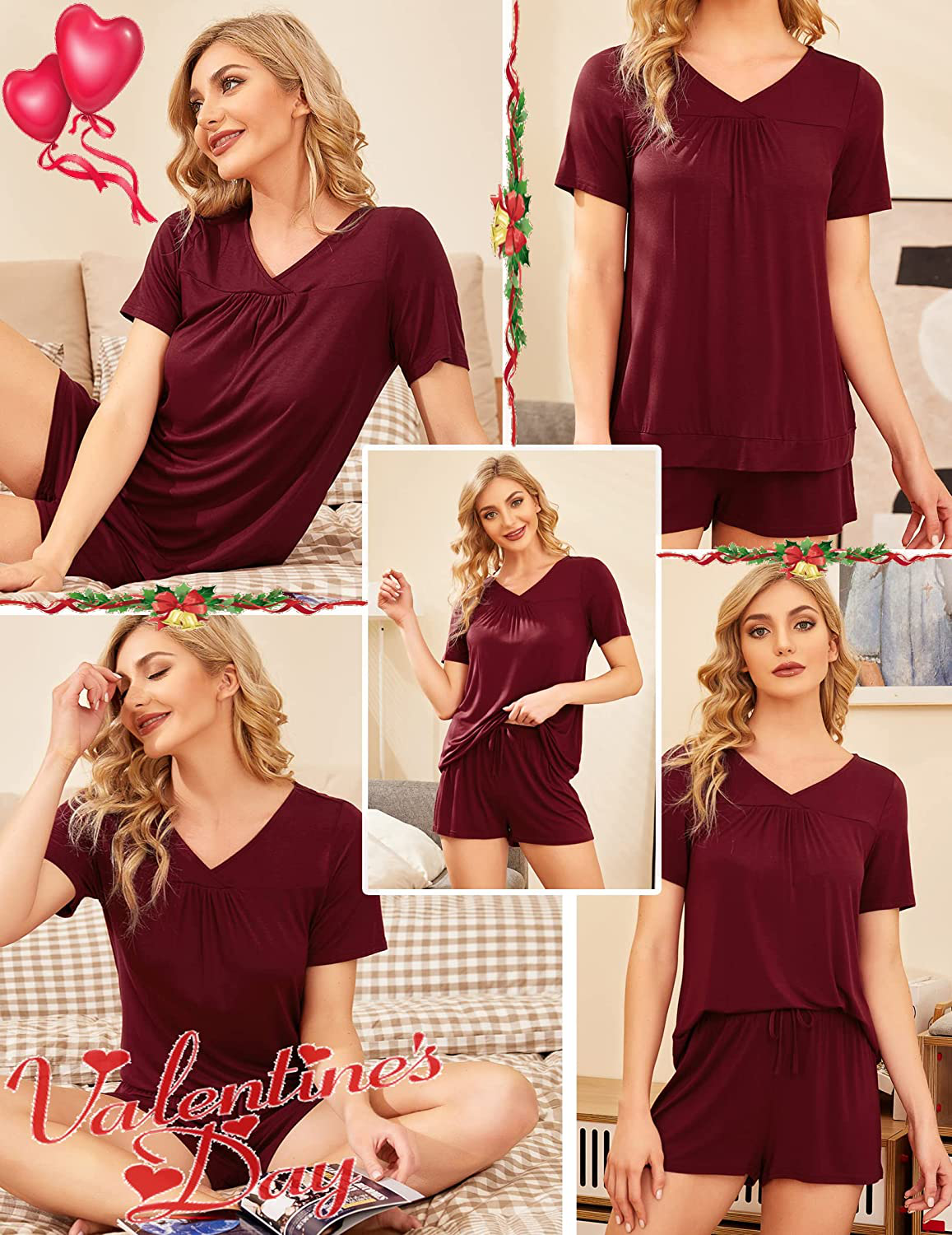 Avidlove Women'S Shorts Pajama Set Short Sleeve Sleepwear Nightwear Pjs S-XXL Apparel & Accessories > Clothing > Sleepwear & Loungewear Kylie Max