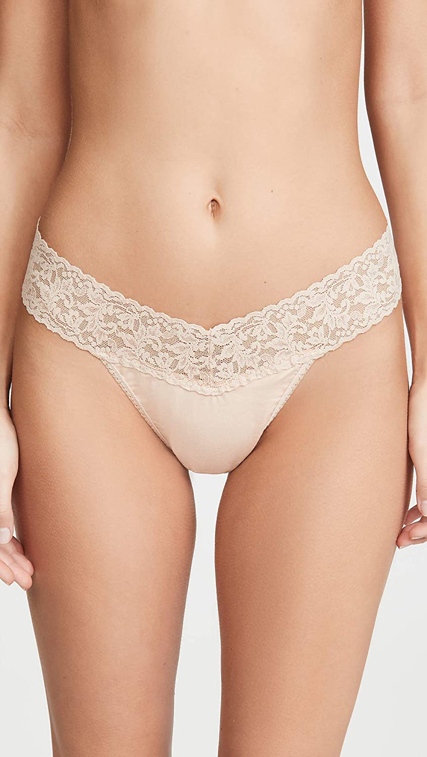hanky panky, Supima Cotton Original Rise Thong, One Size (4-14) Apparel & Accessories > Clothing > Underwear & Socks > Underwear hanky panky