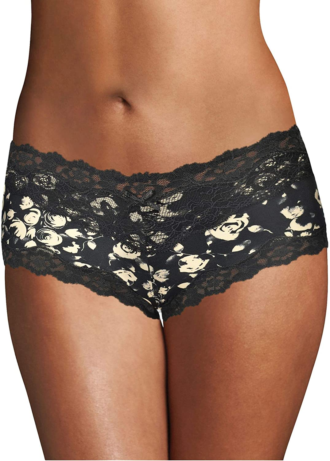 Maidenform Women'S Sexy Must Have Cheeky Hipster Apparel & Accessories > Clothing > Underwear & Socks > Underwear Maidenform Pearl Knockout Blooms W/ Black 7