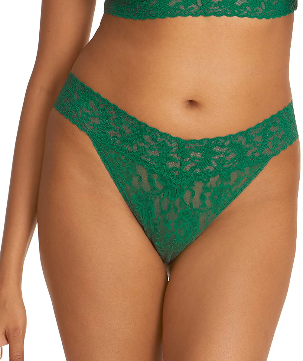 hanky panky Women's Signature Lace Original Rise Thong Apparel & Accessories > Clothing > Underwear & Socks > Underwear Hanky Panky Green Envy