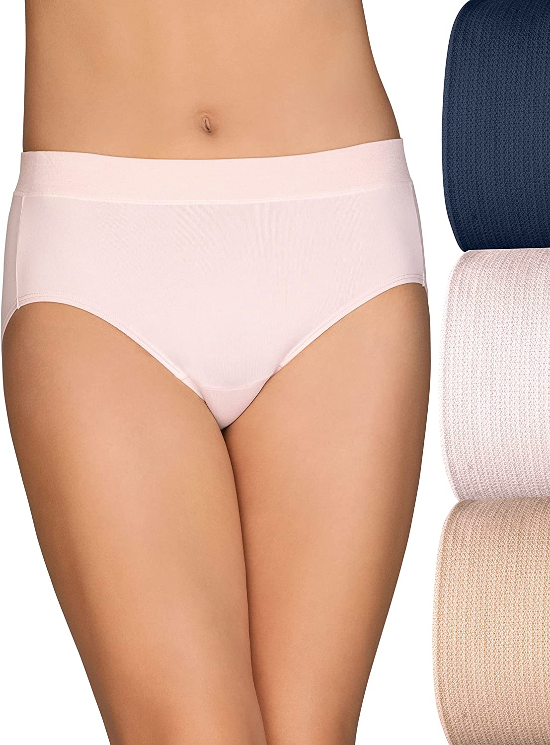 Vanity Fair Women'S beyond Comfort Seamless Waist Panties Apparel & Accessories > Clothing > Underwear & Socks > Underwear Vanity Fair Hipster - 3 Pack - Navy/Quartz/Neutral Hipster 5
