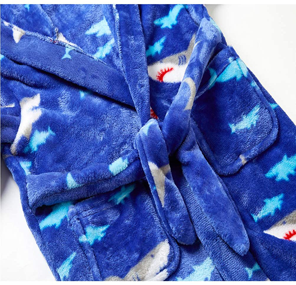 Boys Girls Bathrobes,Toddler Kids Hooded Robes Soft Children'S Flannel Bathrobes Hoodie Pajamas Sleepwear for Girls Boys Apparel & Accessories > Clothing > Sleepwear & Loungewear > Robes Kylie Max