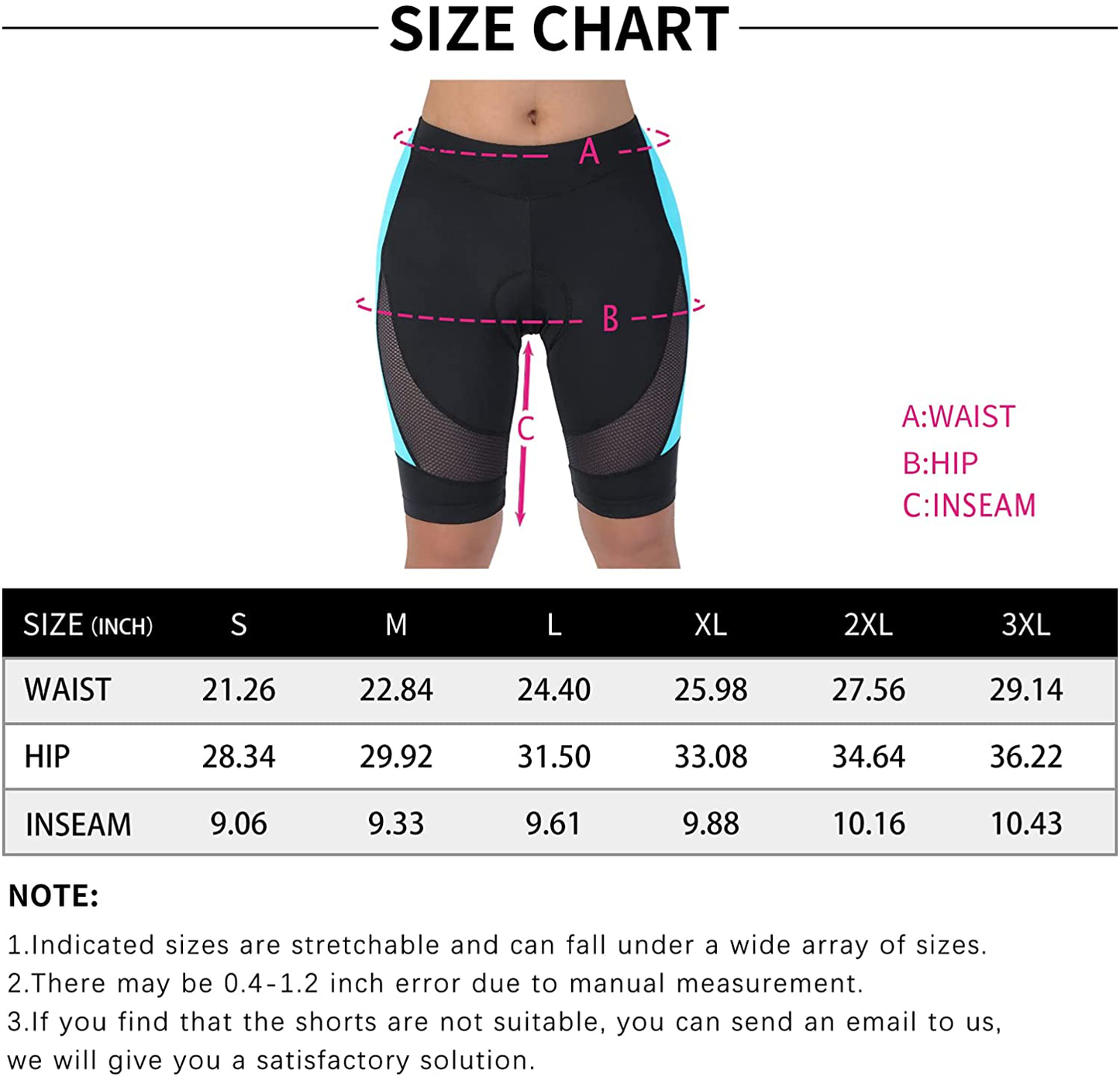 Beroy Bike Shorts Women 3D Gel Padded with Pocket Indoor- Outdoor Cycling Spining - Shorts Apparel & Accessories > Clothing > Shorts Kylie Max