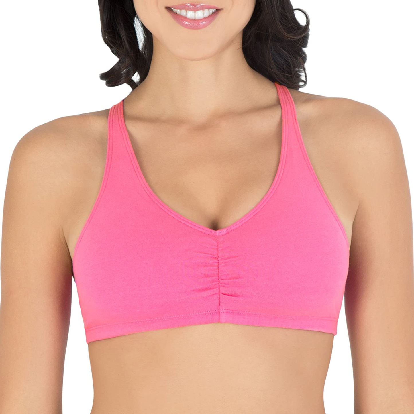 Fruit of the Loom Women'S Adjustable Shirred Front Racerback Sports Bra Apparel & Accessories > Clothing > Underwear & Socks > Bras Kylie Max