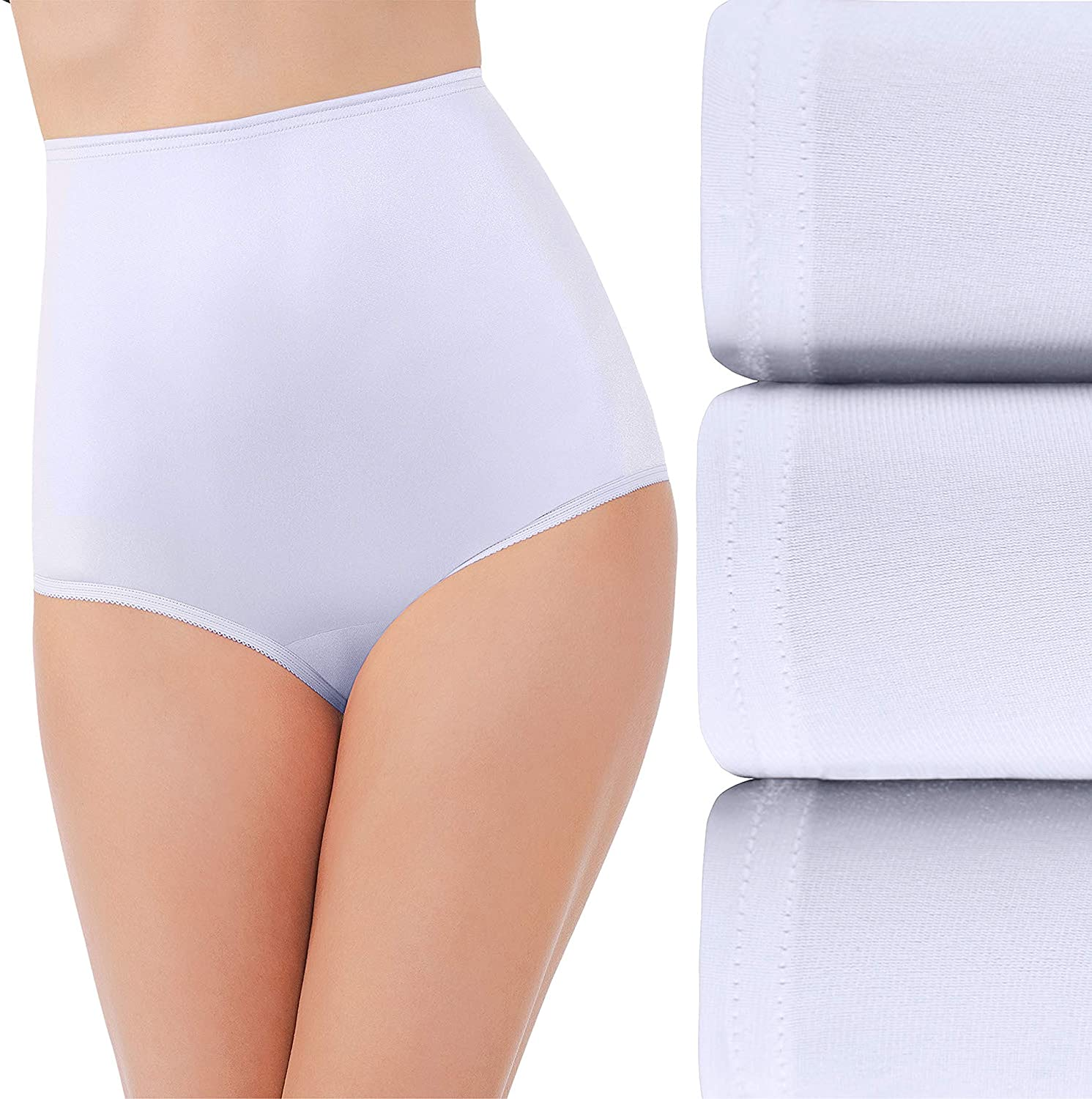 Vanity Fair Women'S Perfectly Yours Traditional Brief Panties Apparel & Accessories > Clothing > Underwear & Socks > Underwear Vanity Fair Nylon - 3 Pack - Star White Nylon 10